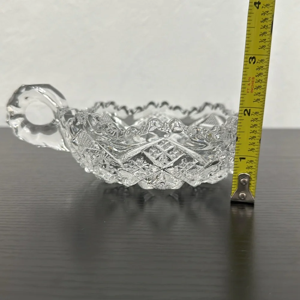 Imperial Glass Ohio Vintage 42576 Clear Early American Handled Nappy Bowl